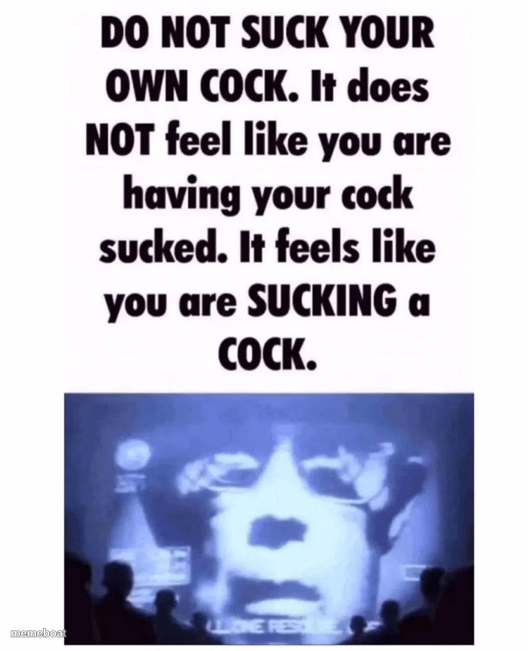 DO NOT SUCK YOUR OWN COCK. - meme generator image preview