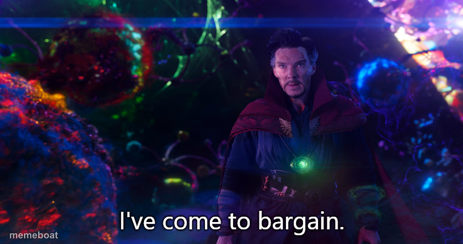 Doctor Strange I've come to bargain - meme generator image preview