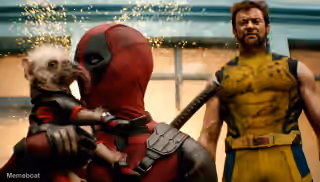 Dogpool Kisses Deadpool While Wolverine Watches