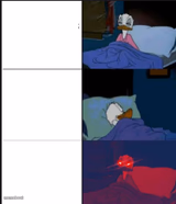 Donald Duck awake