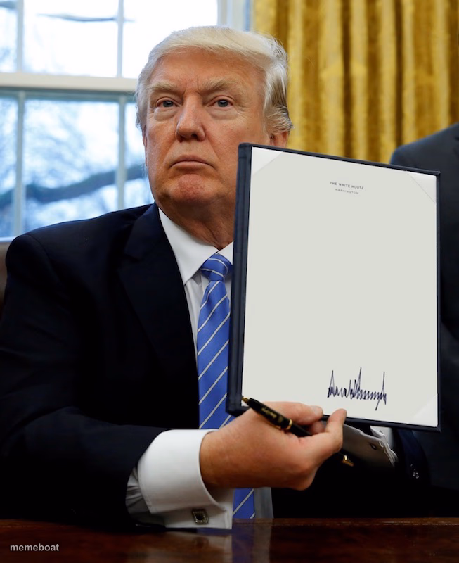 Donald Trump blank executive order - meme generator image preview