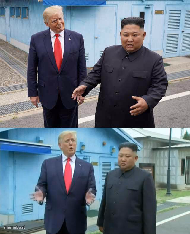 Donald Trump correcting Kim Jong-Un - meme generator image preview