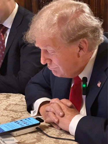 Donald Trump Looking at Phone - meme generator image preview