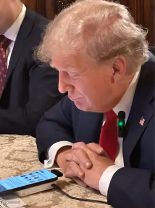 Donald Trump Looking at Phone