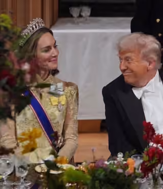 Donald Trump Makes Eye Contact with Princess Kate
