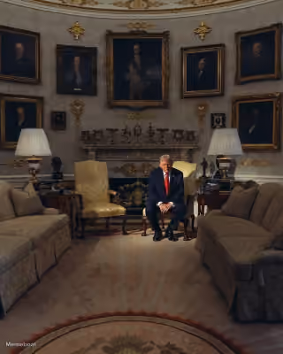 Donald Trump Seated in the Oval Office