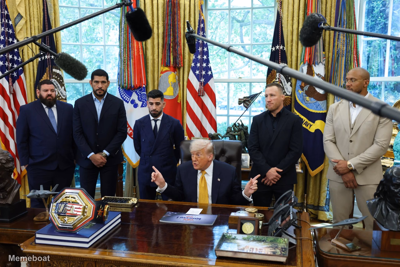 Donald Trump with UFC Fighters - meme generator image preview