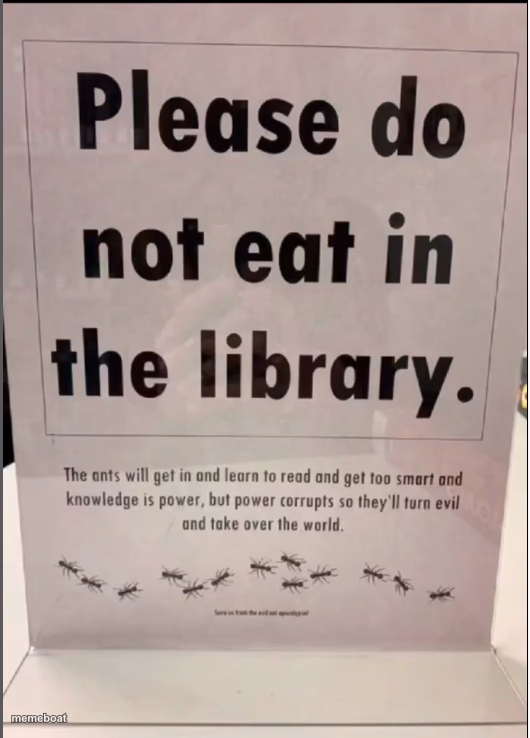 dont eat in the library - meme generator image preview