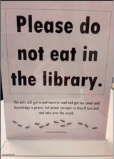 dont eat in the library