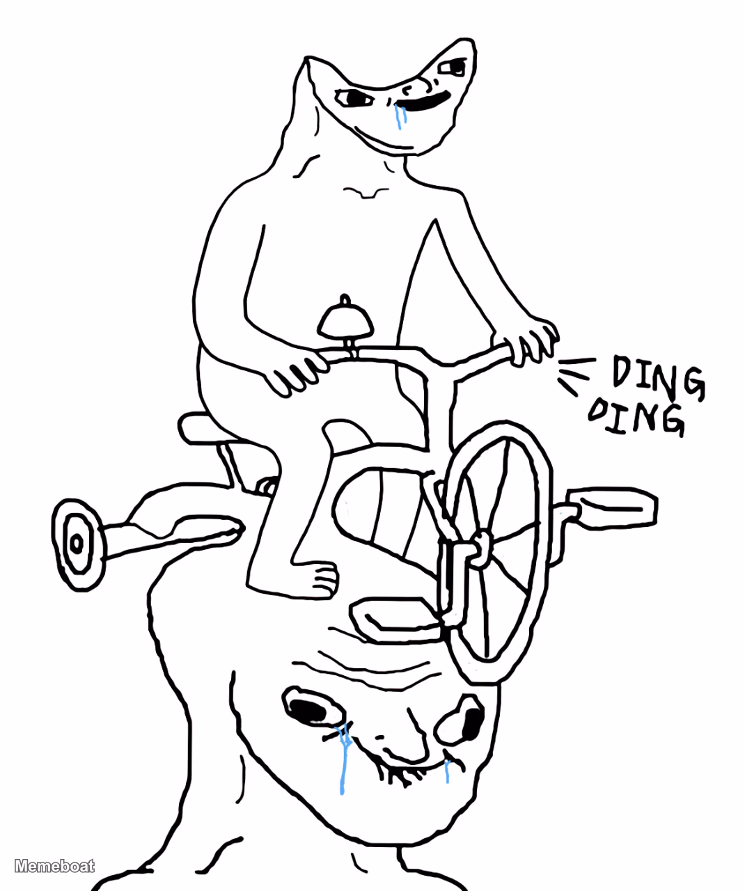 Double Brainlet Bike Ding Ding - meme generator image preview