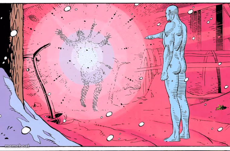 Dr Manhattan explosive arguments - meme generator image preview
