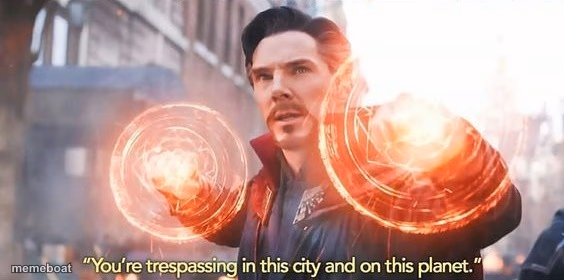 Dr strange You're trespassing meme - meme generator image preview