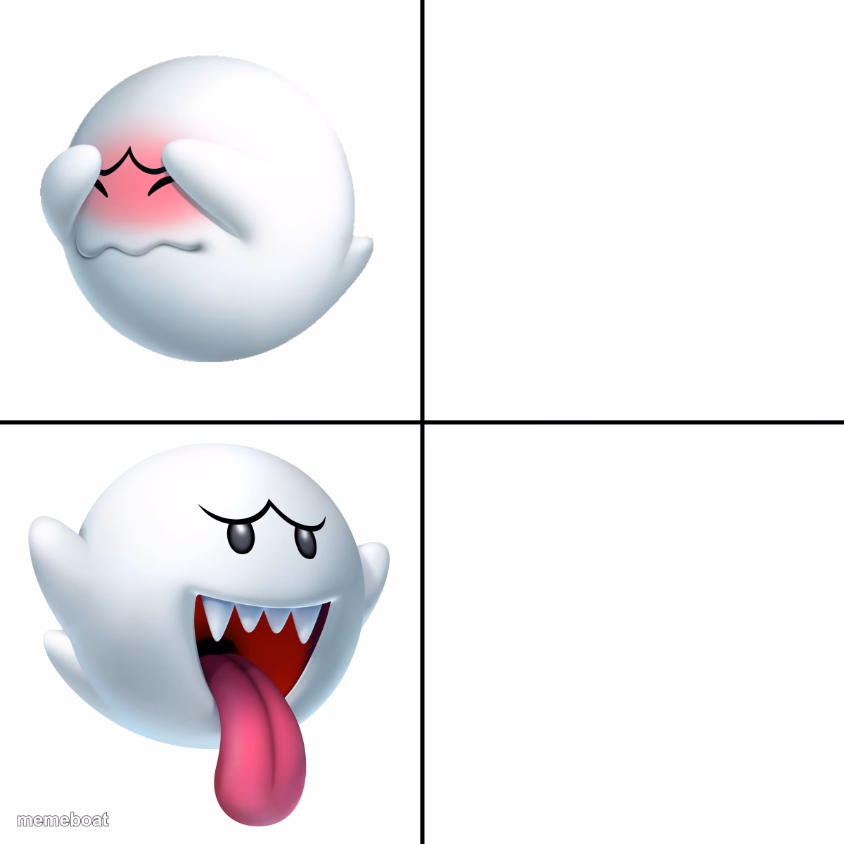 Drake alternative with Boo ghost from Super Mario - meme generator image preview