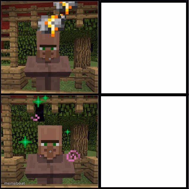 Drake Meme but it's the Minecraft Villager - meme generator image preview