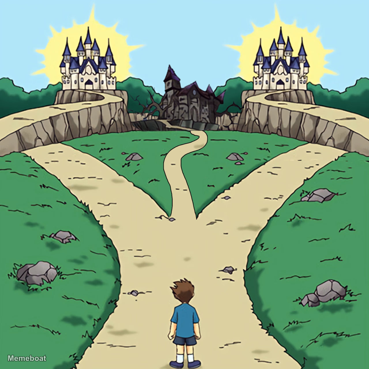Dramatic Crossroads - meme generator image preview