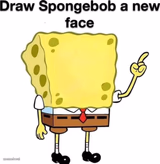 draw spongebob a new face