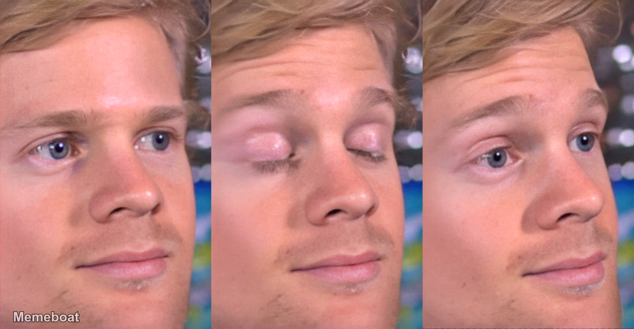 Drew Scanlon 'Wait, What?' - Blinking White Guy - meme generator image preview
