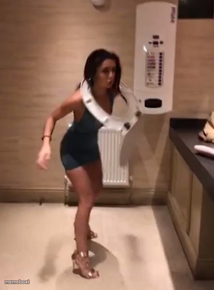 Drunk Toilet seat girl - meme generator image preview