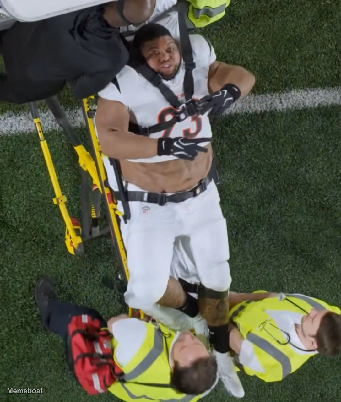 Druski Peace Sign Stretcher - NFL - meme generator image preview