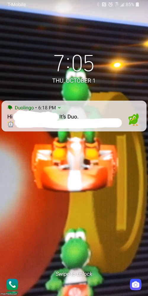 Duolingo Notification - meme generator image preview