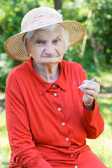 Elderly senior old woman cigarette TOP JPP