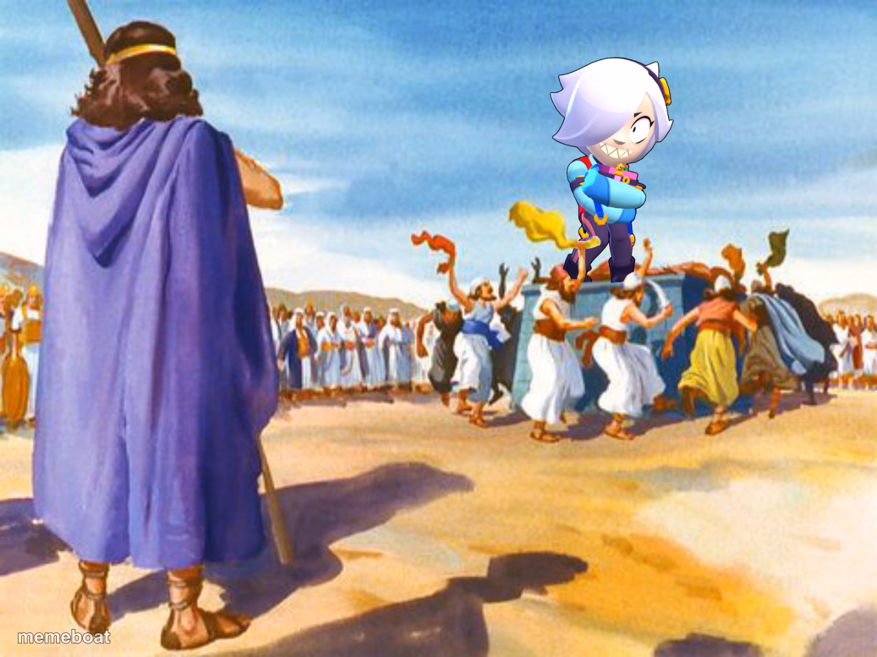 Elijah sees idolaters and Colette statue - meme generator image preview