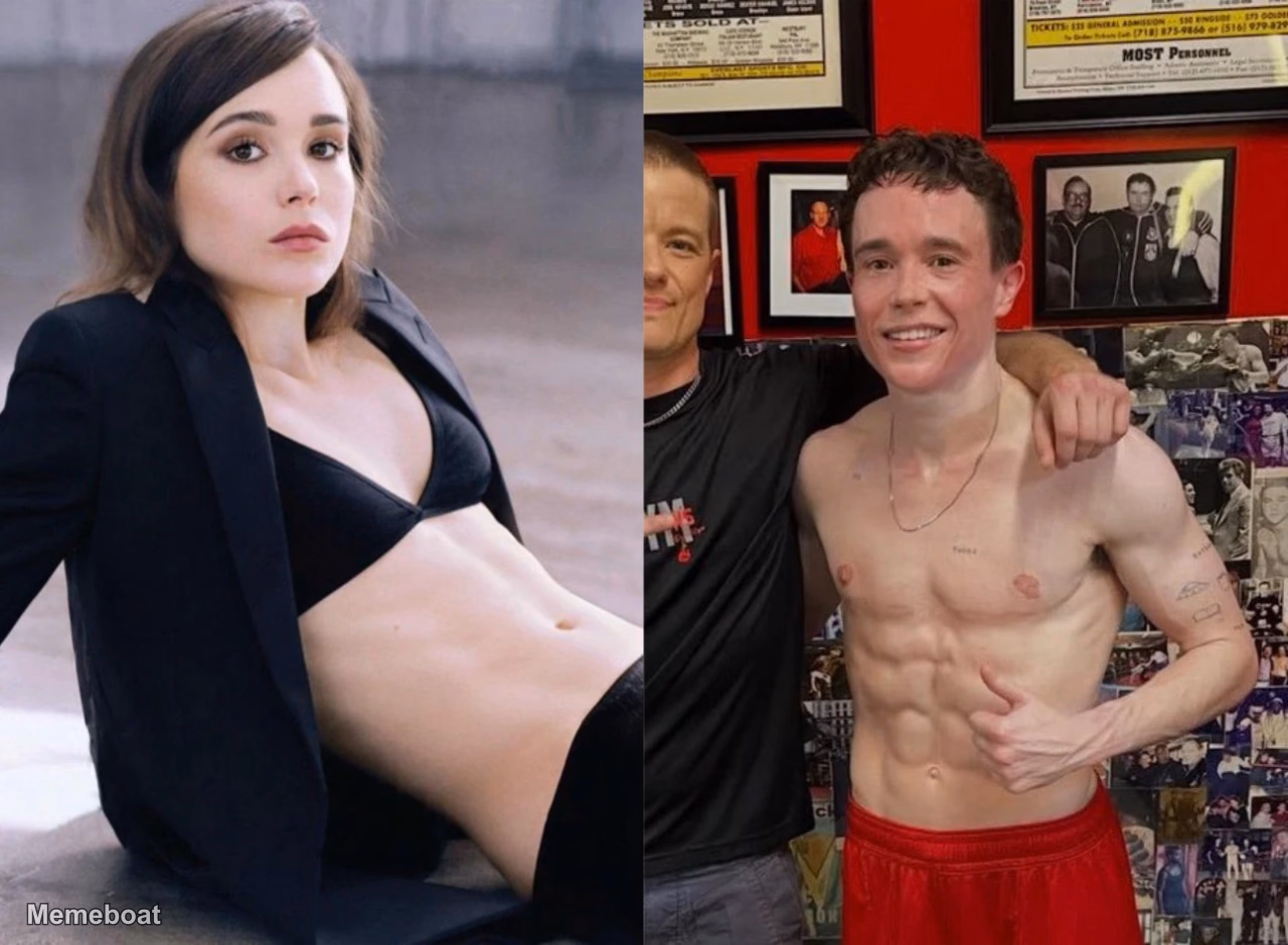 Elliot Page Before vs After Transition - meme generator image preview