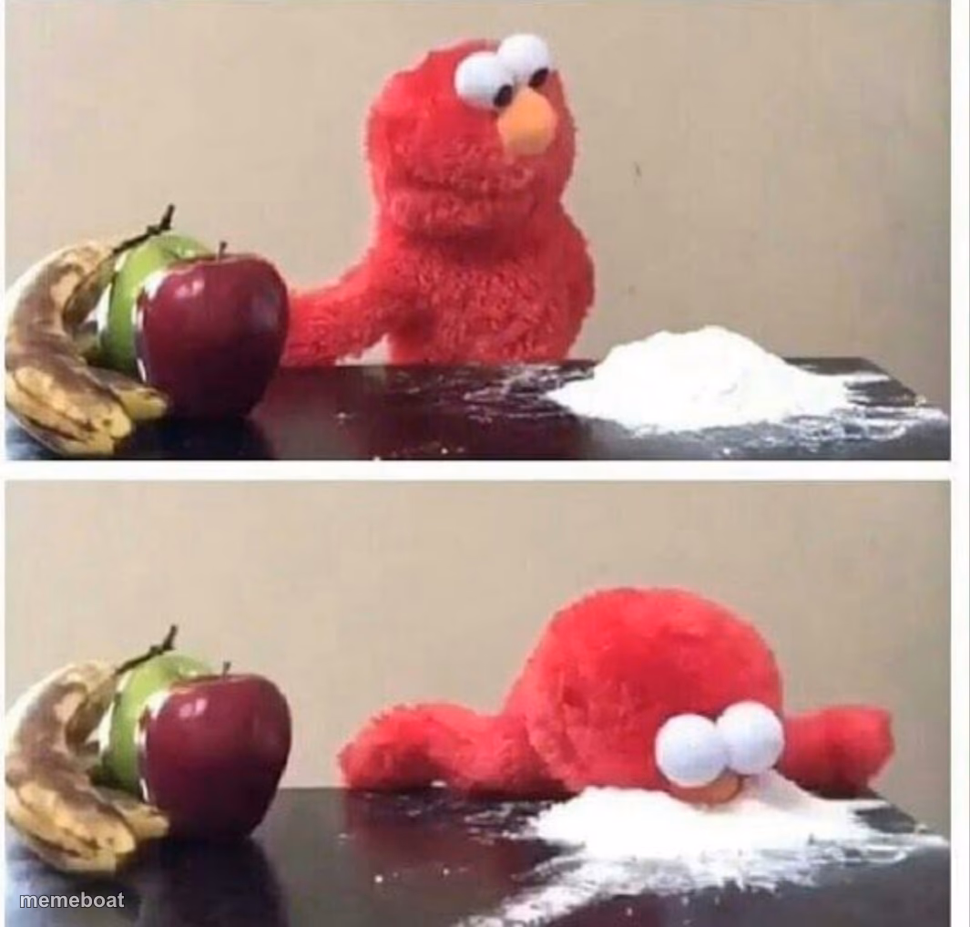 Elmo cocaine - meme generator image preview