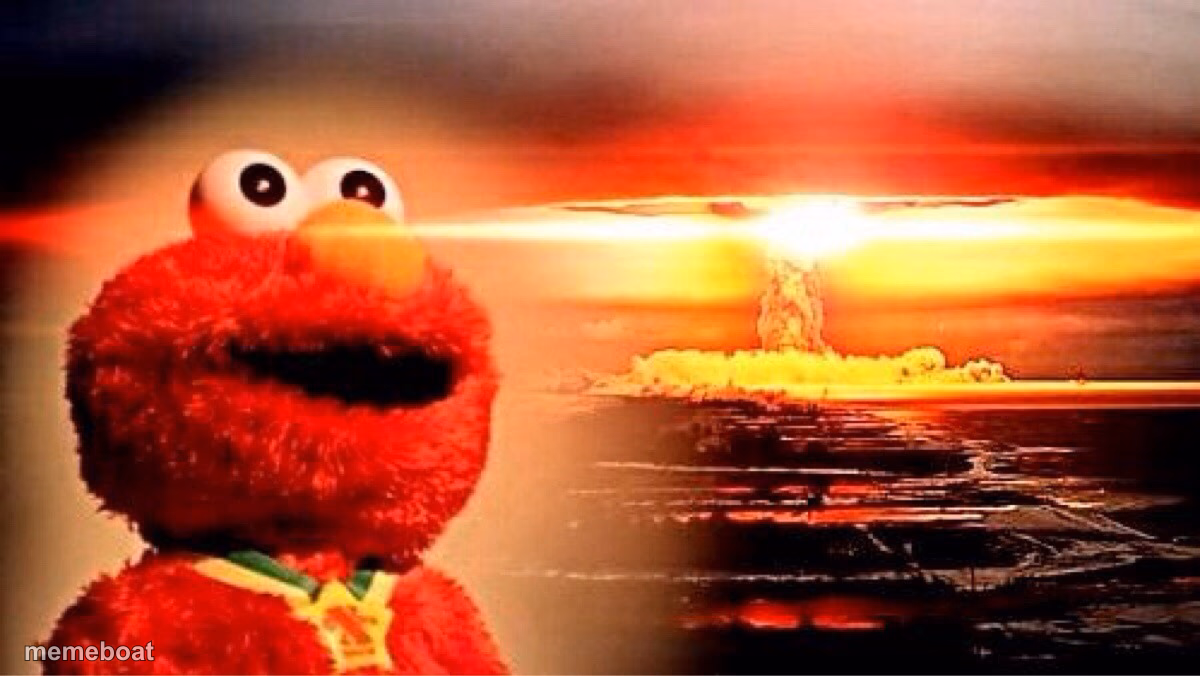 elmo nuclear explosion - meme generator image preview