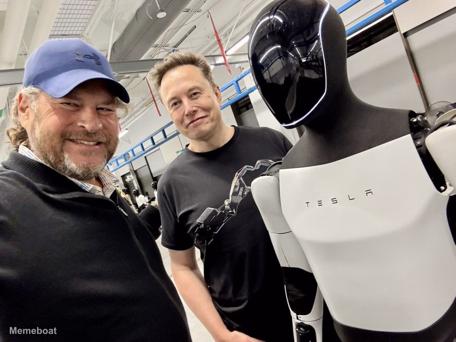 Elon Musk and Marc Benioff Selfie with Optimus - meme generator image preview