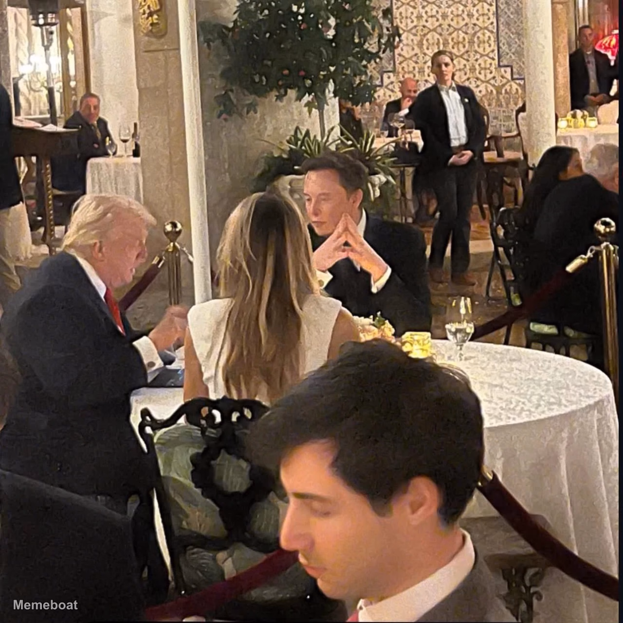 Elon Musk Dinner with POTUS and Flotus - meme generator image preview