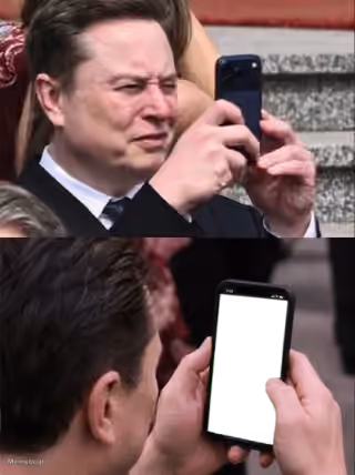 Elon Musk Looking at iPhone Blank Template