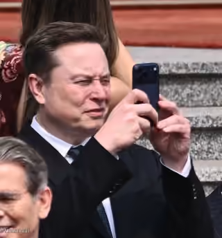 Elon Musk Looking at Phone