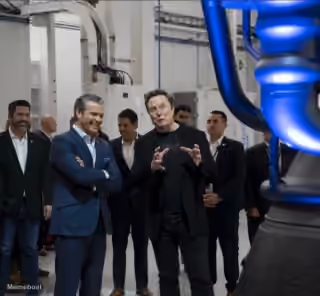Elon Musk Showing SpaceX's Raptor 3 Engine to Pete Hegseth