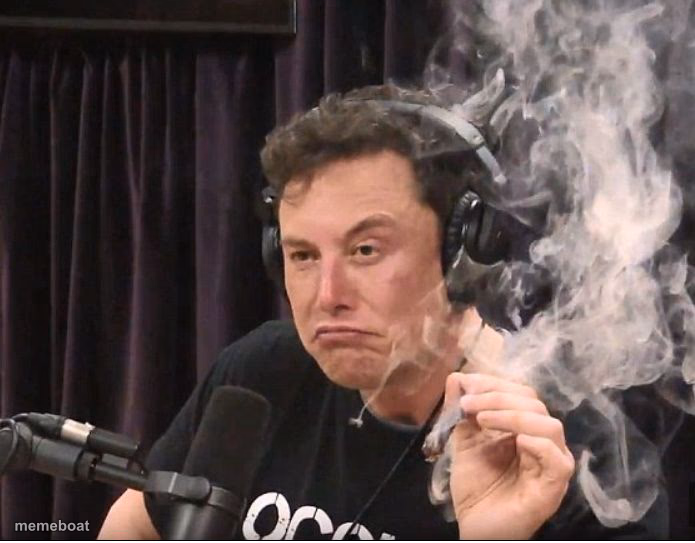 Elon Musk smoking a joint - meme generator image preview