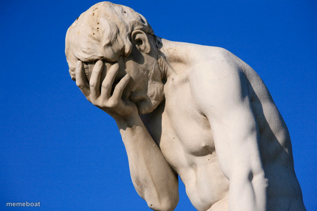 Embarrassed statue - meme generator image preview