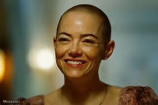 Emma Stone Smiling Through Pain Bugonia