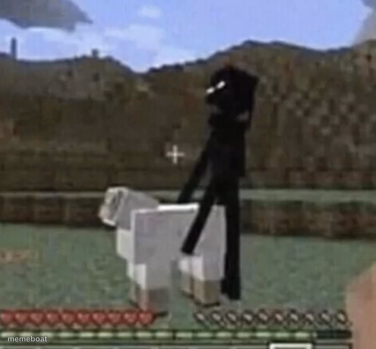 Enderman Holding Sheep - meme generator image preview