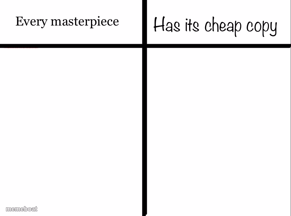 Every masterpiece has its cheap copy - meme generator image preview