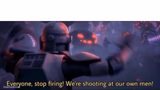 Everyone, stop firing! We're shooting at our own men!