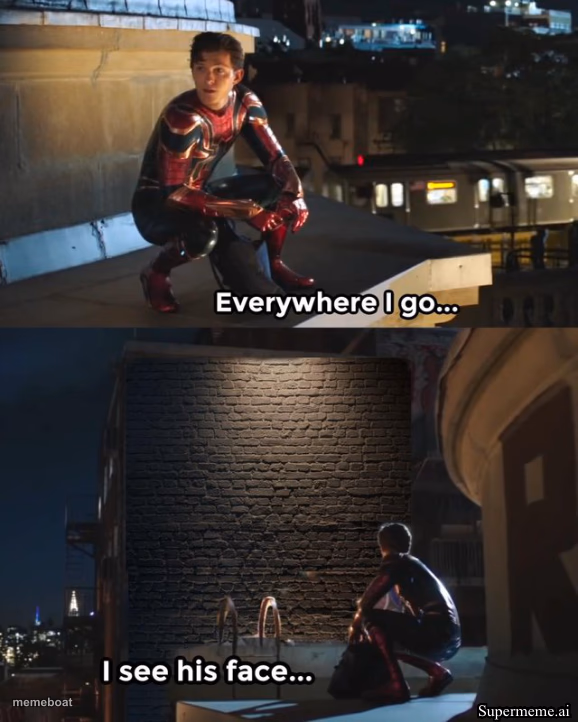 Everywhere I go Spiderman - meme generator image preview