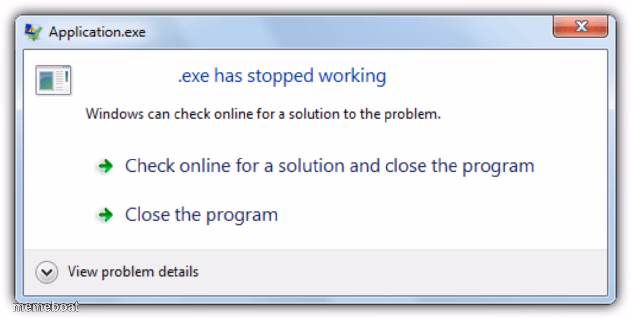.Exe has stopped working - meme generator image preview