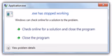 .Exe has stopped working