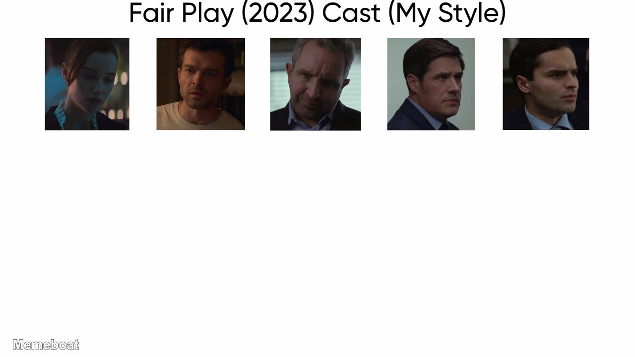 Fair Play (2023) Cast (My Style) - meme generator image preview