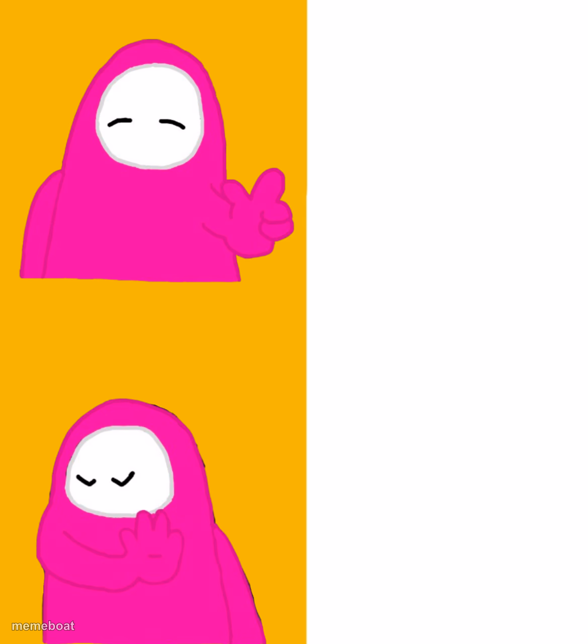 Fall Guys Hotline Bling Reverse - meme generator image preview