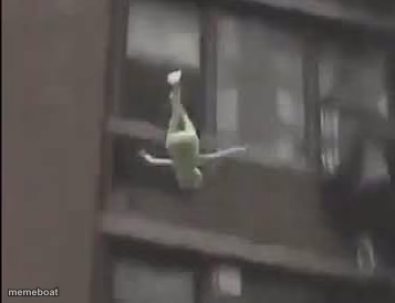 Falling kermit The Frog - meme generator image preview