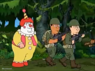 Family Guy Clown Chased By Soldiers