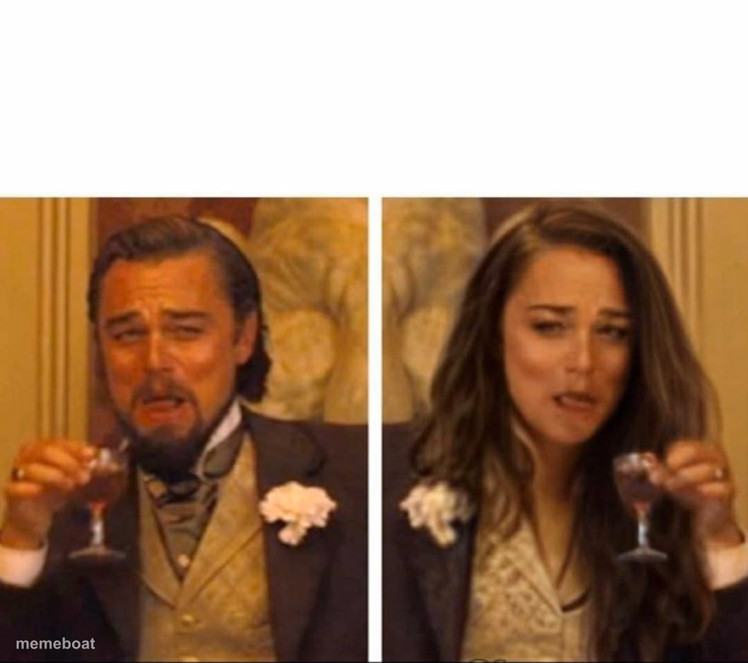 fancy couple laughing - meme generator image preview