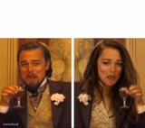 fancy couple laughing