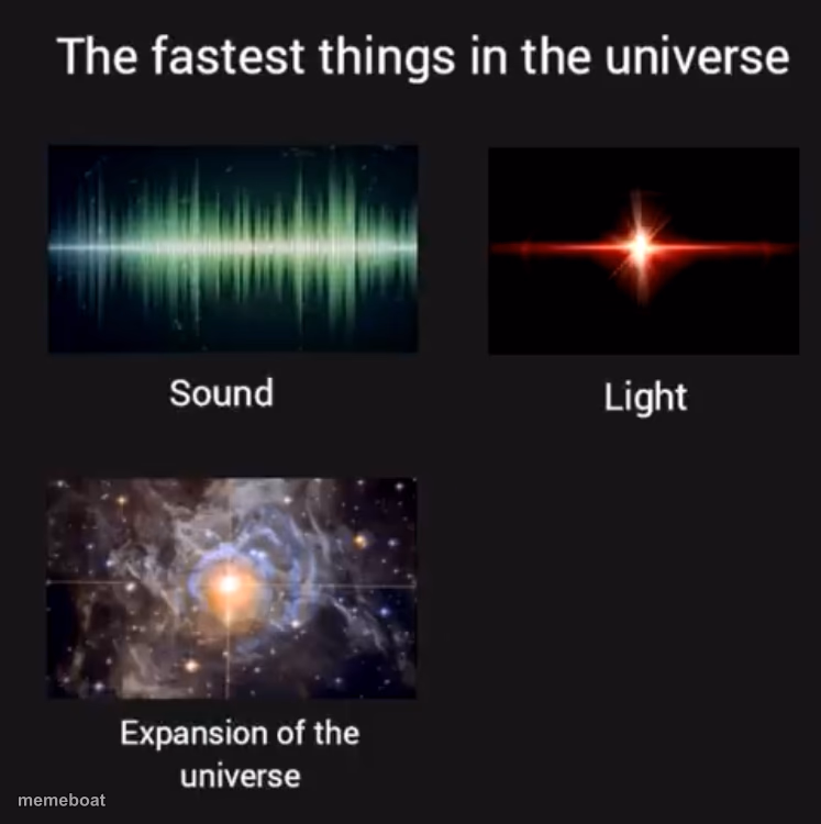 Fastest things in the universe - meme generator image preview